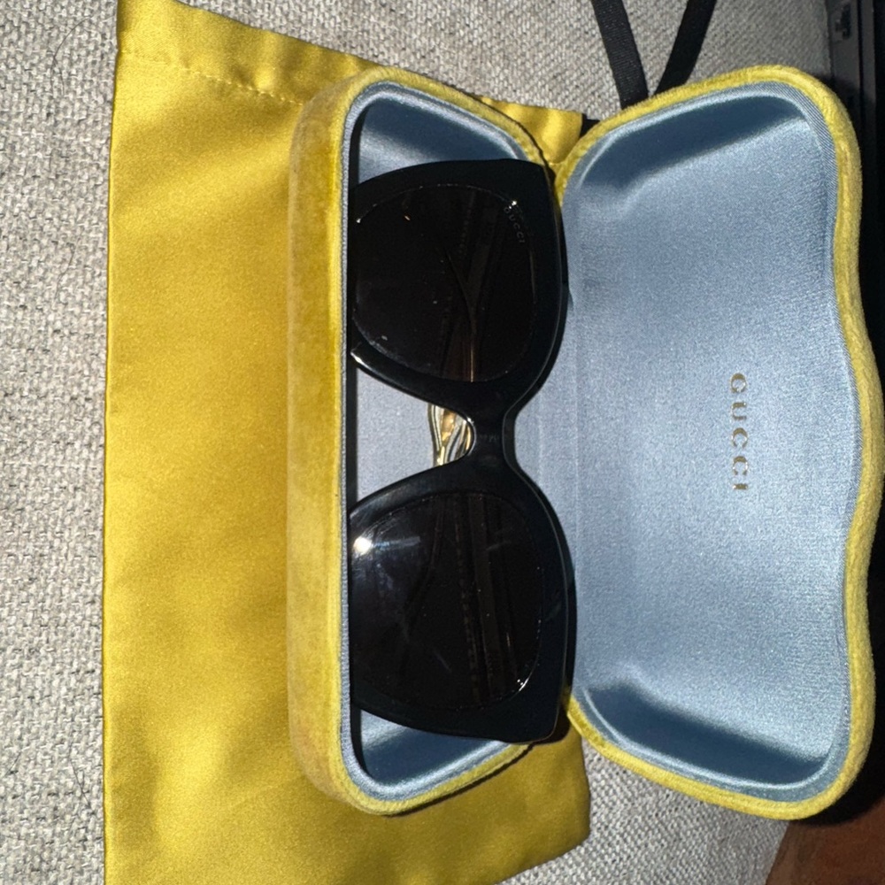 Gucci Black and Gold Sunglasses